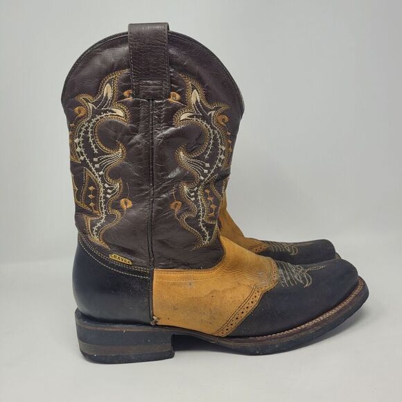 Chavez Boots MX 27 US 8 Brown Orange Leather Western Cowboy Ranch Rodeo - Picture 2 of 12